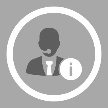 Yardım etmek okul sırası koyu gri ve beyaz renkler yuvarlak vektör simge düz