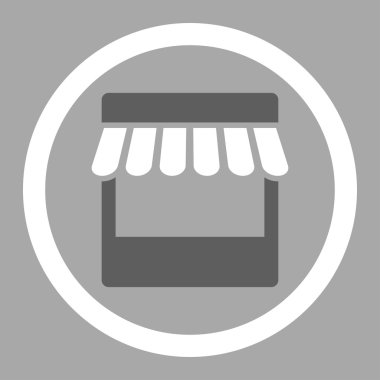 Store flat dark gray and white colors rounded vector icon