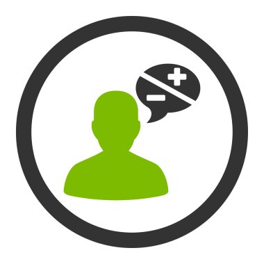 Arguments flat eco green and gray colors rounded vector icon