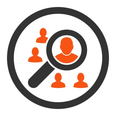 Marketing flat orange and gray colors rounded vector icon