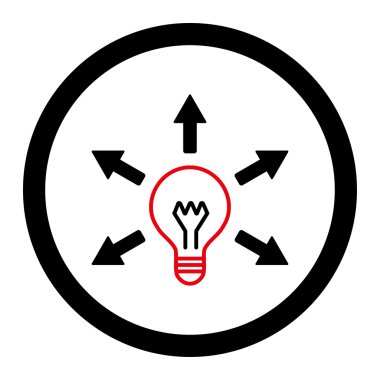 Idea flat intensive red and black colors rounded vector icon