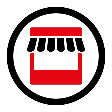 Düz kırmızı ve siyah renkli yuvarlak vektör simgesini sakla