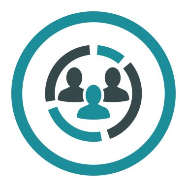 Demography diagram flat soft blue colors rounded vector icon
