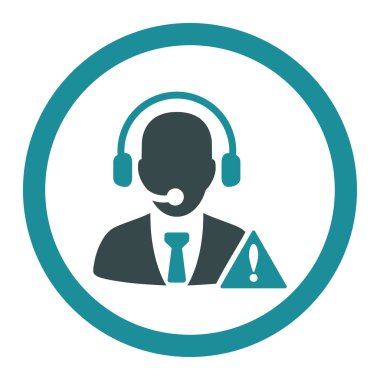 Acil servis düz yumuşak mavi renkler yuvarlak vektör simgesi