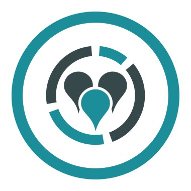 Geo diagram flat soft blue colors rounded vector icon