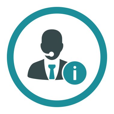 Help desk flat soft blue colors rounded vector icon