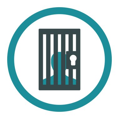 Prison flat soft blue colors rounded vector icon