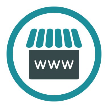 Vektör simge webstore düz yumuşak mavi renkler yuvarlak