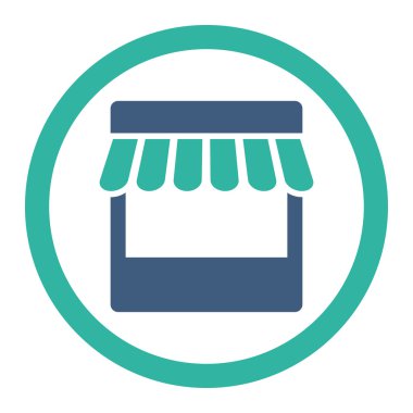 Düz kobalt ve cyan renklerini yuvarlanmış vektör simgesini sakla