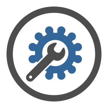 Özelleştirme düz kobalt ve gri renkler yuvarlak vektör simgesi