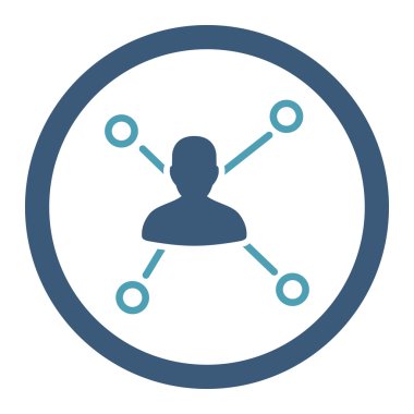 İlişkiler düz yuvarlak mavi ve mavi renkler vektör simgesi