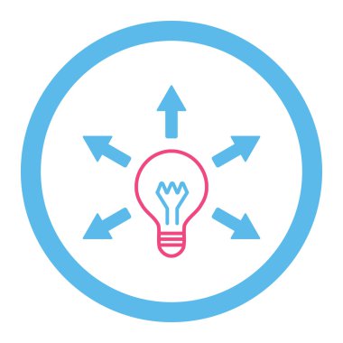 Fikir düz pembe ve mavi renkler vektör simge yuvarlak