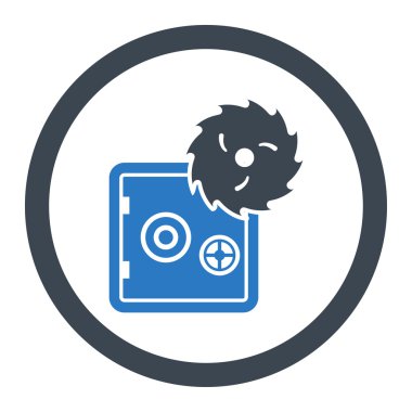 Hırsızlık düz düz mavi renk hacking vektör simge yuvarlak