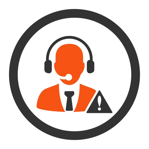 Emergency service flat orange and gray colors rounded vector icon — Stok Vektör