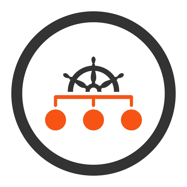 Rule flat orange and gray colors rounded vector icon — 스톡 벡터