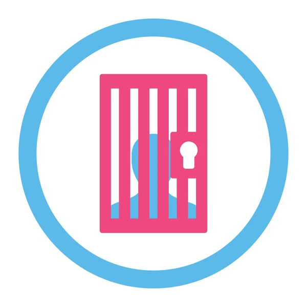 Prisão plana rosa e azul cores arredondadas vetor ícone — Vetor de Stock