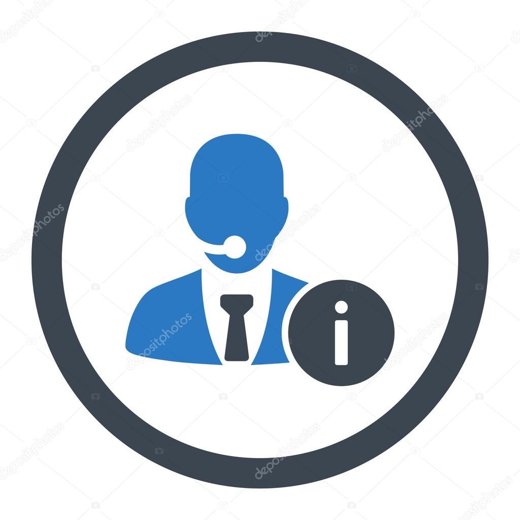 Help desk flat smooth blue colors rounded vector icon