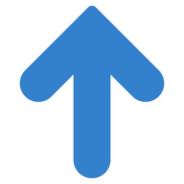 Ok yukarı düz kobalt renk simgesi