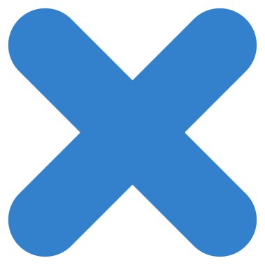 İptal düz kobalt renk simgesi