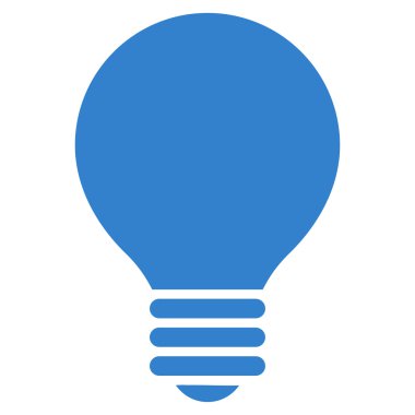 Elektrikli ampul düz kobalt renk simgesi
