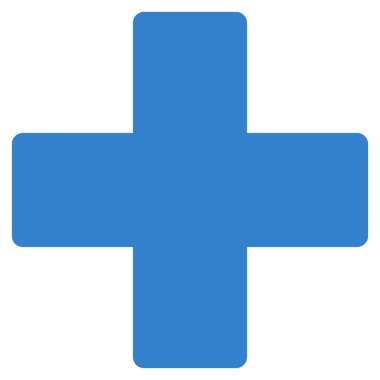 Artı düz kobalt renk simgesi