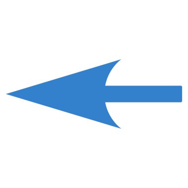 Keskin sol ok düz kobalt renk simgesi