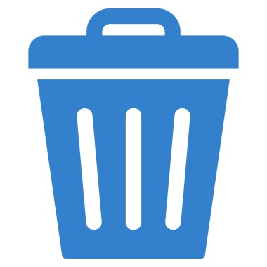 Çöp Can düz kobalt renk simgesi