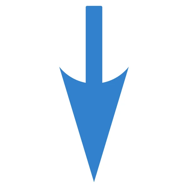 Sharp Down Arrow icono de color cobalto plano — Foto de Stock