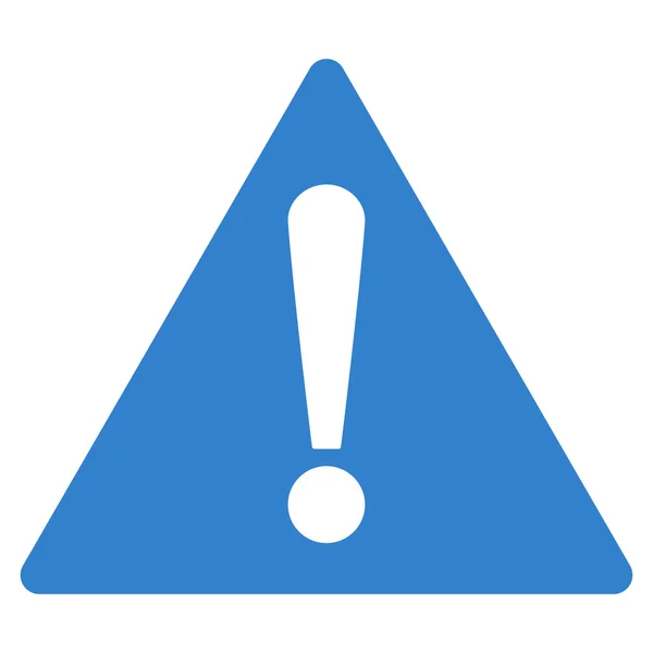 Warning flat cobalt color icon — Stock Photo, Image