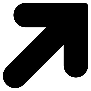 Arrow Up Right flat black color icon