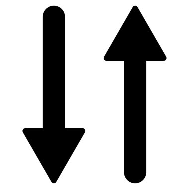 Arrows Exchange Vertical flat black color icon