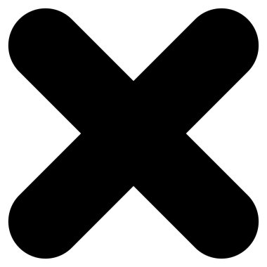 Cancel flat black color icon