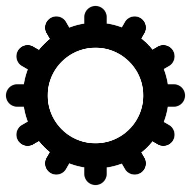 Gear flat black color icon