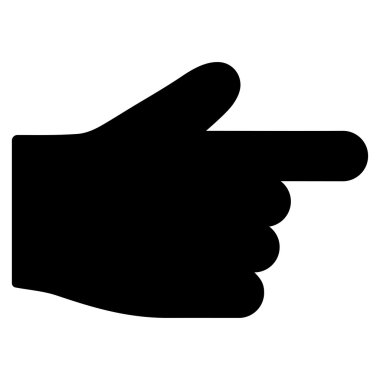 Index Finger flat black color icon