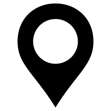 Map Marker flat black color icon
