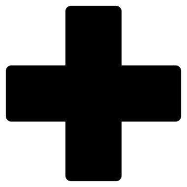 Plus flat black color icon