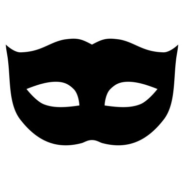 Privacy Mask flat black color icon