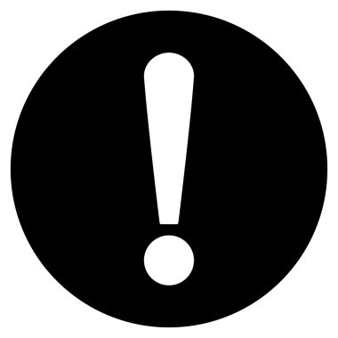 Problem flat black color icon