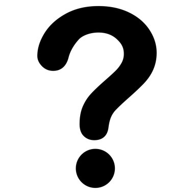 Question flat black color icon