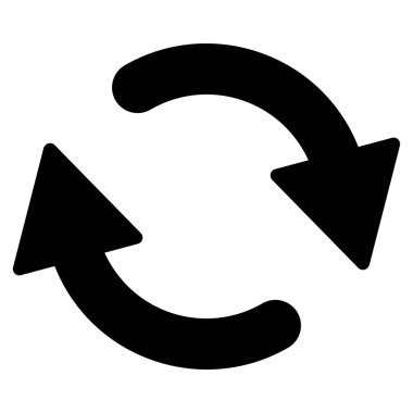 Refresh flat black color icon