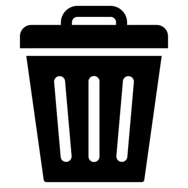 Trash Can flat black color icon