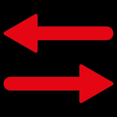 Arrows Exchange Horizontal flat red color icon