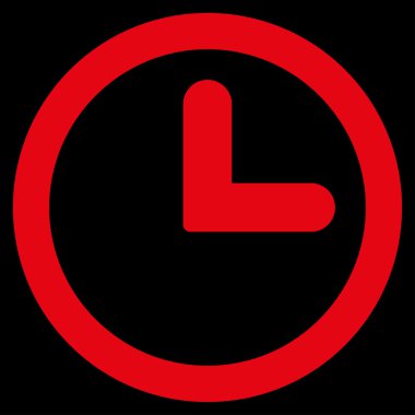 Clock flat red color icon
