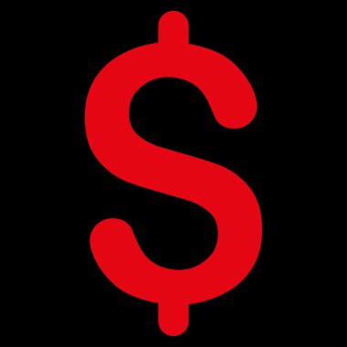 Dollar flat red color icon