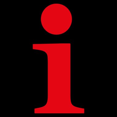 Info flat red color icon