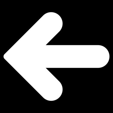 Ok sol düz beyaz renk simgesi