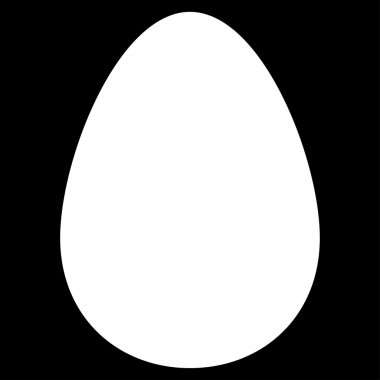 Yumurta düz beyaz renk simgesi