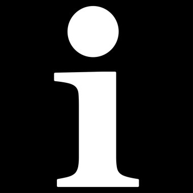 Bilgi düz beyaz renk simgesi