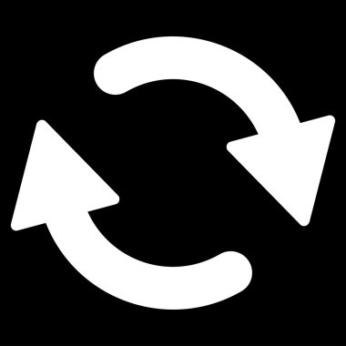 Yenileme düz beyaz renk simgesi