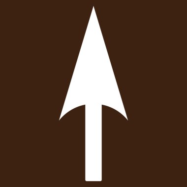 Ok eksen Y düz beyaz renk simgesi